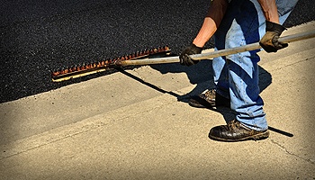 Paving worker